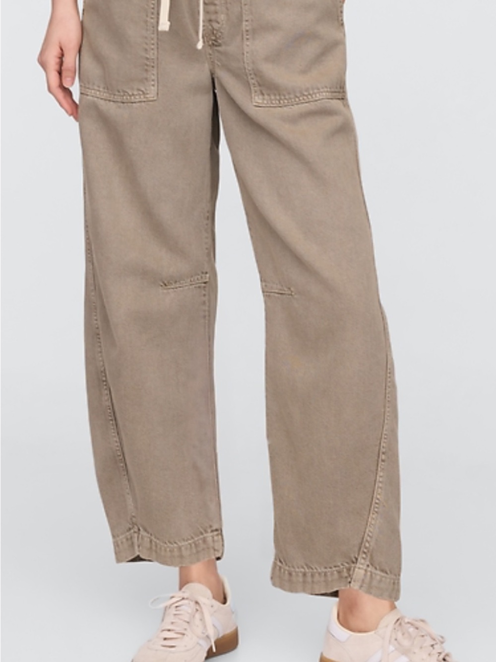 Gap Denim Pull-On Barrel Jeans Taupe Brown Size Small